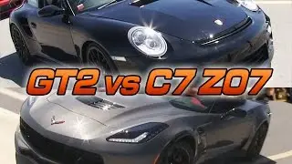 Porsche 997 GT2 Takes on C7 Corvette Z06