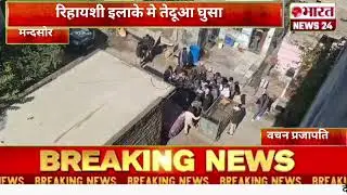 Leopard enters residential area @Bharattnews24 #bharatnews24x7