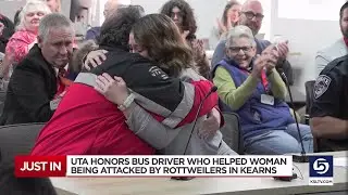 Bus driver honored for saving woman from dog attack