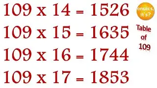 Table of 109 | Pahada 109 ka | multiplication se | पहाड़ा १०९ का
