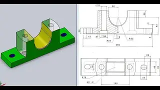 Корпус блока фланцев с использованием инструмента Solid Works