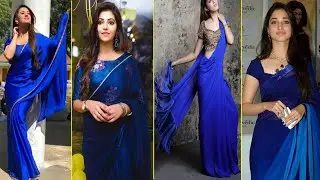 DARK BLUE SAREE DESIGN TO A NEW LOOK, STYLE YOURSELF WITH GORGEOUS TRENDY BLUE SAREES FOR PARTIES