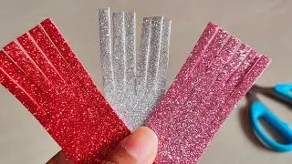 DIY/Valentine Gift craft/Glitter sheet craft/Foamiran 3d heart 💓/Art & Craft/Wall hanging/Room Decor