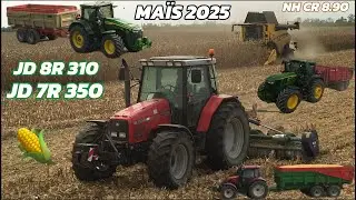 ‼️ MOISSON DE MAIS  2025  CHEZ @vendeeagrivideo8513 | NH CR 8.90 🟡| JD 7R350 x 8R 310🟢🟡  + Valtra 💭❗