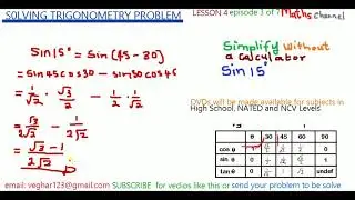 How to simplify sin(15) without the use of calculator