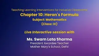NCERT   Chapter 10: Heron's Formula  Subject: Mathematics  (Class: IX)   Live