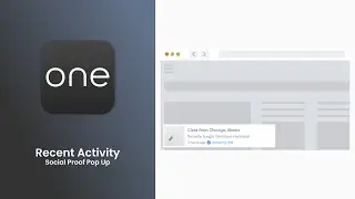 Recent Activity Pop Up | Social Proof | ONE App