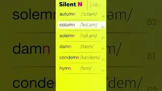 Silent N -- Silent letters in English #letters  #english #vocabulary