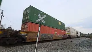  NS 8079 & 4214 clear mile post 19.5 with the northbound Intermodal 