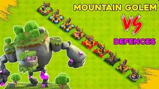 Max Mountain Golem VS Every Level defence 🔥Clash of Clans