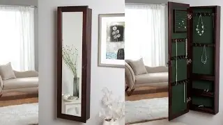 Finley Home Wall Mounted Locking Wooden Jewelry Armoire Available In Various Color Finish Options