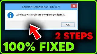 Windows was unable to complete the format | USB DRIVE ERROR FIXED