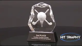 Golf Collage Crystal Iceberg CRY37345 - Free Engraving & Deluxe Gift Box!