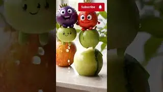🍇 Adorable Fruit Characters Laughing & Playing! | Cute Cartoon Animation for Kids | 4K #shorts