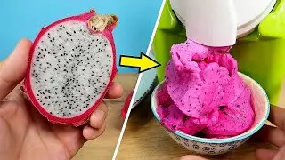 HELADO de FRUTA DE DRAGON en un Ice Cream Maker CHINO