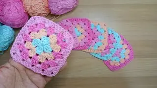 Crochet a granny square for beginners❤ 🌸ถักสี่เหลี่ยมจัตุรัส สำหรับผู้เริ่มต้น✌😘#PatitaCrochet