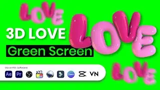 LOVE Text Animation Green Screen 💖 Valentine&rsquo;s Day Special #valentinespecial