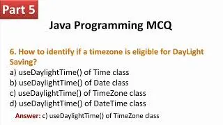 Part-5 Java Programming MCQ | Java mcq questions and answers