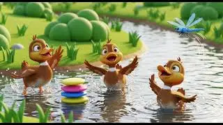 Five Little Ducks Splash Into Rainbow Creek Nursery Rhymes  Ep15