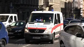 Prague Atlas medical transport ambulance responding - bad LED beacons & Chinese hi-lo [CZ | 6.2020]