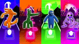 Orange vs Green vs Blue vs Purple in Tiles Hop EDM Rush