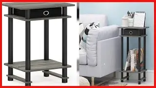 Great product -  Furinno Turn-N-Tube Tall End Table, French Oak Grey/Black/Black