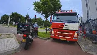Windy ride through urban Netherlands