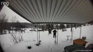Playing in the snow for my water bath canner. Take 2