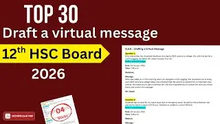 12th Class Drafting A Virtual Message || English Important Questions || HSC Board