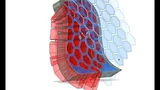 Honeycomb pattern through curved surface