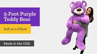 Giant Purple Teddy Bear Huge Soft Big Plush Gift Made in the USA