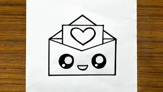HOW TO DRAW A CUTE LOVE ENVELOPE || EASYV DRAWING IDEAS FOR KIDS || CUTE DRAWINGS