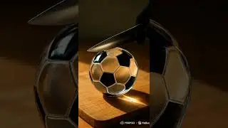 ⚽ Glass Football Macro ASMR | Knife Cutting Satisfying Video 🪓✨ #Shorts