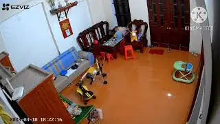 Baby hurt the cry fall cctv camera she has or on of