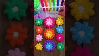 Crochet Popcorn Flower Pattern Tutorial #shorts