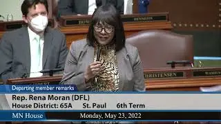 Rep. Rena Moran departing member remarks 5/23/22