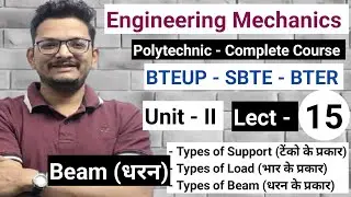 Full Concept of Beam (धरन) - Types of Beam, Support and Load II Engineering Mechanics II Polytechnic