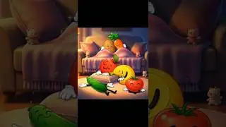 Fruit Friends&rsquo; Evening Routine! 🍌🍎🥒🍅🥔🥕