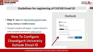 Chandigarh University Outlook Email ID Configuration | CU IDOL Outlook Email Configure