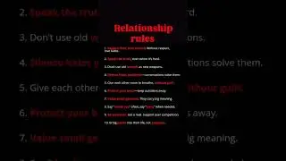 relationship rules #lifeisbutadream #english #dothingsyoudontwanttodo #psychology #motivation