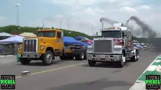 Uphill FURY Semi Drag Racing! bobtail Unc's Semi #tractorpull #viral