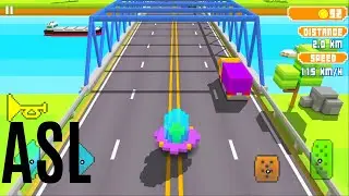 UFO BLOCKY HIGHWAY TRAFFIC RACING ( LEVEL 34 ) GAMEPLAY