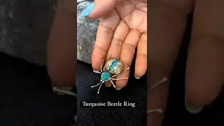 Handcrafted Silver Ring|Turquoise Beetle Ring|925 pure sterling silver|Smith Jewels
