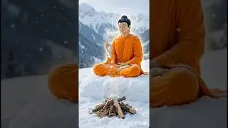 Meditation in Snow 🔥 The Inner Fire of Buddha #Buddha #Meditation #InnerFire