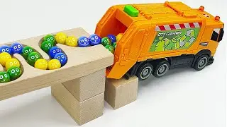 Marble Run Race ☆ Epic Truck Battles on HABA Slope | Compilation
