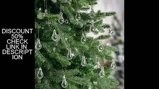 30 Pcs Glass Raindrop Christmas Ornaments Crystal Teardrop Hanging Ornaments Clear Chandelier Drop P