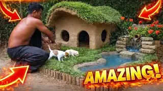 Primitive Mud House for Puppies  | Jungle Me Dehaat Life | Satisfying Nature Build
