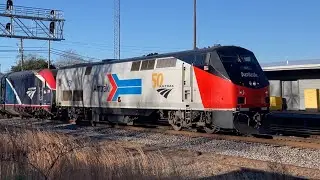 Amtrak 161 leads the Silver Star! Along with a Brand New CSX engine while Railfanning in Apex, NC!