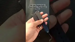 Tali Jam Tangan Kulit | Crazy Horse | Point Stitch | Hitam