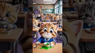 Mama Cat&rsquo;s Cooking Accident 😢🍲 Kitten Falls Sick at School #catshorts #cutecat #lumathecat